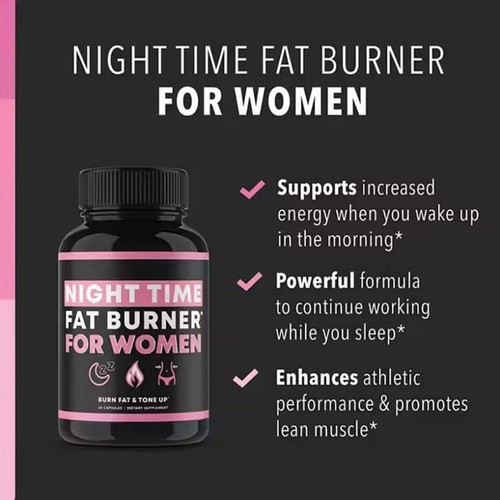 Nuevo suplemento quemador de grasa nocturno para pérdida de peso para mujeres nuevo 60 un. - Imagen 7 de 13