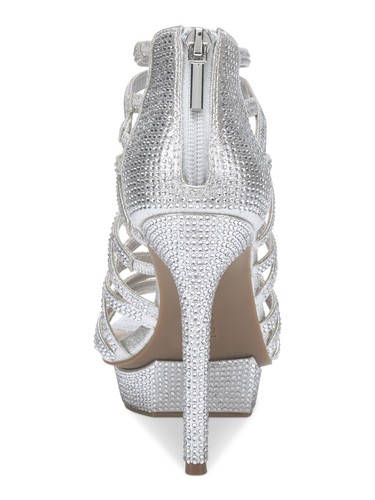 THALIA SODI Womens Silver 1" PlatformSilvia Open Stiletto Heeled Sandal 10 M - Picture 6 of 11