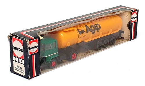 Herpa 1/87 Scale 802204 - Renault GR 350 Tanker Truck (Agip) Green/Yellow - Picture 5 of 5