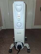 Small Blaupunkt Oil Filled Radiator with Owners Manual White