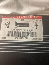 Brighton Best 1/2-20 x 1-3/4 Flat Socket Cap Screws (Box of 50)