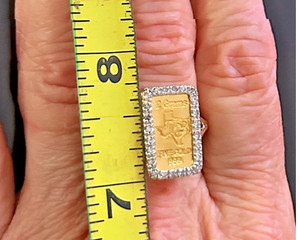Gold Bullion Bar Diamond ring in No Scrap 4.59 Grams
