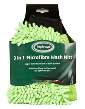 Triplewax 2 in 1 Mikrofaser Waschhandschuh Auto Wohnwagen Nudelschwamm Waschen Schmutz x2