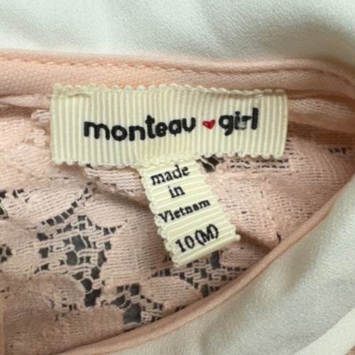 Monteau Girl Crochet Lace Formal Dress Bundle of 3 Pink Ivory Blue Girl Size 10 - Picture 4 of 13