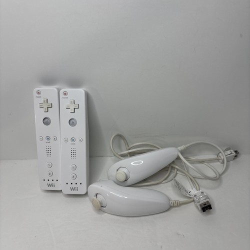 2er Set Offizielle Nintendo Wii Remote Original Zubehör Hersteller Weiß mit Nunchuck RVL-003 GETESTET