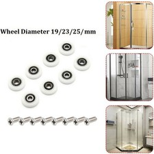 8Pcs Replacement Shower Door Roller Runner Wheels 19/23/25mm Wheel Diameter