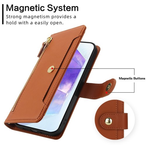 Shockproof Zipper Wallet Card Case Leather Flip Cover For Samsung Galaxy S25FE - Picture 29 of 79