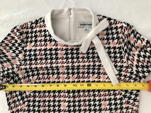 Shelby & Palmer Houndstooth Women's Short Sleeve Shift Dress Knee Length Size 10 - Picture 7 of 13