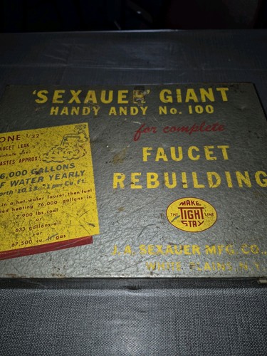 Rare SEXAUER System Faucet Rebuilding Unit - Handy Andy Kit - Vintage Toolbox - Bild 3 von 16