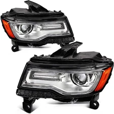 For Jeep Grand Cherokee 2014-2016 Chrome Housing Headlamp Headlights Assembly