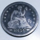 1854 Seated Liberty Quarter Beautiful Coin Rare Date