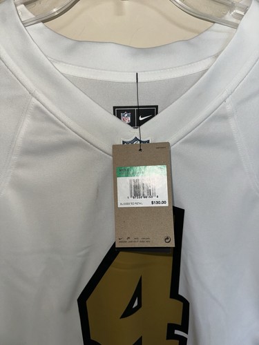 NWT Nike On Field NFL New Orleans Saints White Jersey #4 Derek Carr Football - Picture 3 of 12