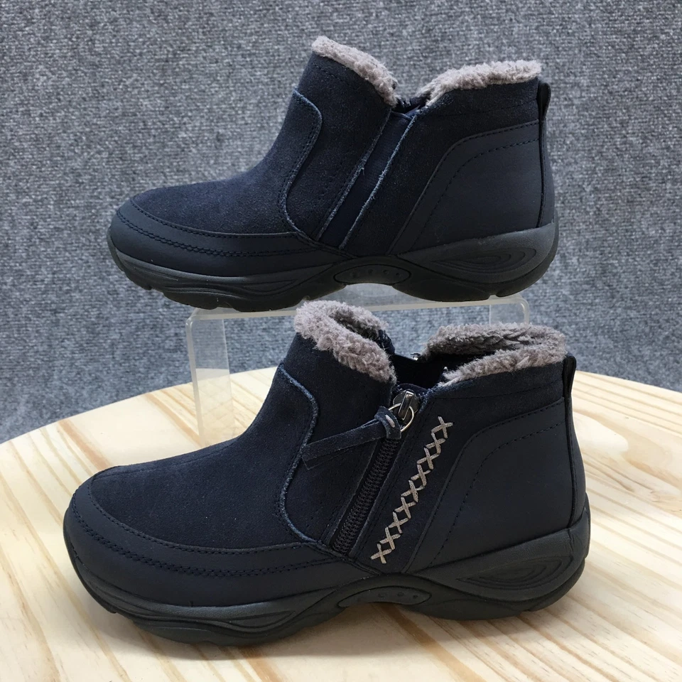 Botas de invierno Easy Spirit para mujer 6M azules épicas punta redonda cremallera imitación piel imitación cuero Foto 2 de 4