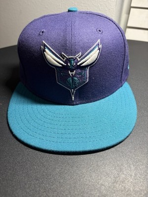 Charlotte Hornets Hat Cap Fitted Mens 7 1/8 Purple Teal NBA Basketball New Era
