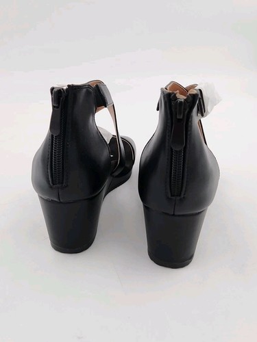 DREAM PAIRS Women's Wedge Sandals Open Toe Ankle Strap Zip Platform Shoes Size 8 - Picture 4 of 5