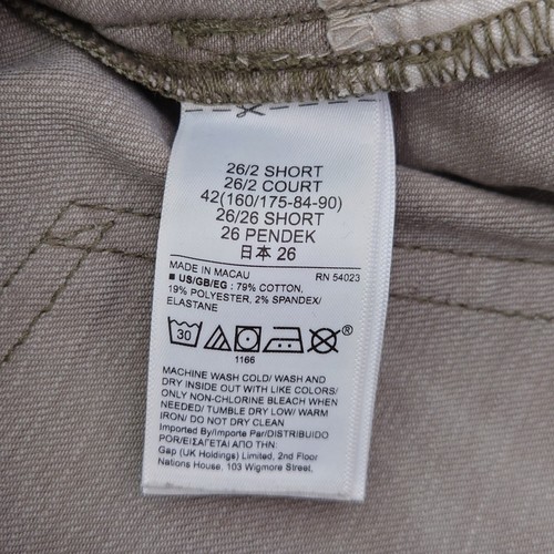 Pantalones de mezclilla Gap para mujer 26/2 S verde camuflaje verdadero ajustados tiro alto elásticos - Imagen 5 de 9