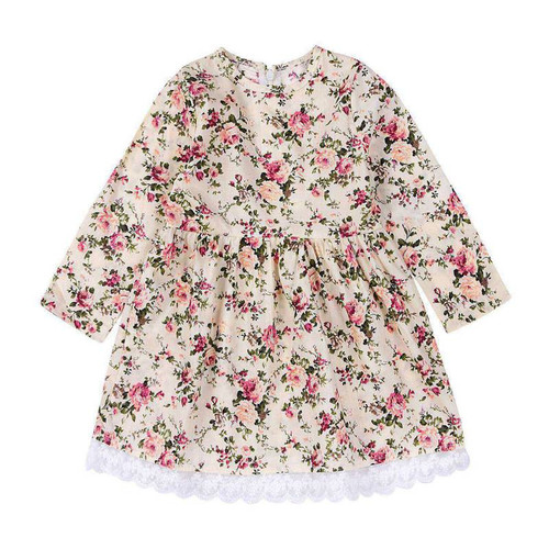 Floral Cotton Toddler Dress Beach Summer Casual Princess4402 - Picture 1 of 2