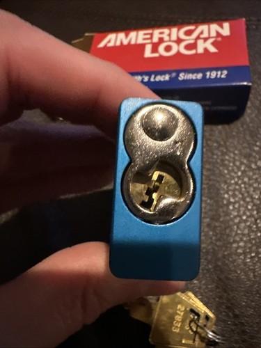 Lucchetto American Lock serie 1100 - A1106KA BLU con 2 tasti - Foto 6 di 8