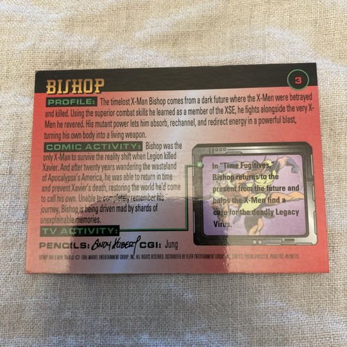 1995 Fleer Ultra X-Men All Chromium Card Bishop #3 - Bild 2 von 2