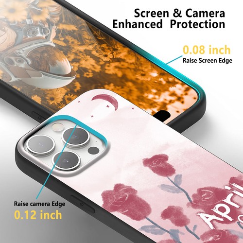 Personalisierte Handyhülle Blumen dünn Gummi für iPhone 16e 15 17 Pro Max 14 - Bild 13 von 48