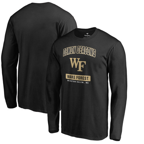 Men's Black Wake Forest Demon Deacons Campus Icon Long Sleeve T-Shirt