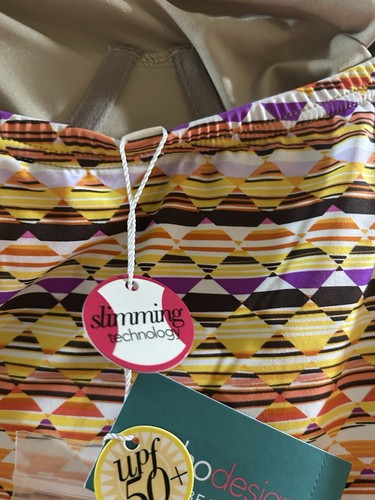 Women's Echo Design Beach Swimwear Multicolor Size 8 NWT Tube Top W/strap Print - Picture 6 of 16