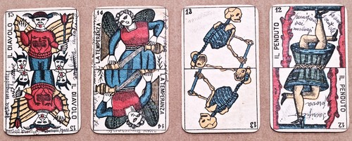 TAROCCHI - MAZZO COMPLETO  DI 78 CARTE - GUGLIELMO MURARI - BARI - 1920 CA. - Foto 4 di 8