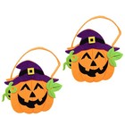 2 Pcs Pumpkin Bag Halloween Party Favor Bags Tote