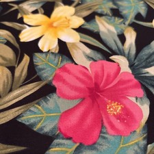 Unbranded Cotton Fabric Tropical Flowers Bright Pink 44 x BTY