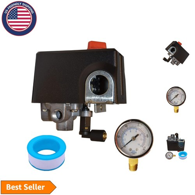 #ad CW218800AV Air Compressor Pressure Switch 120 155 PSI Quiet 50 Db Operation $53.39