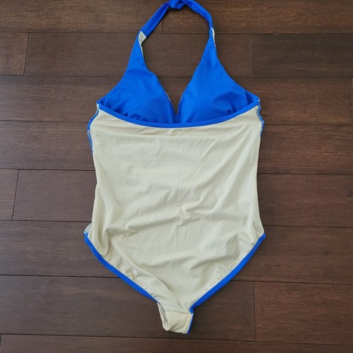 Swimsuits For All V-Neck Halter One Piece Tummy Control Swimsuit Women's 16 Blue - Picture 7 of 12