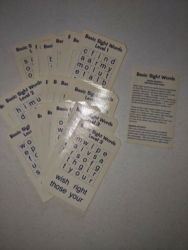 Basic Sight Words Flash Cards Word Search Self Checking Level 1-3 - Picture 6 of 10