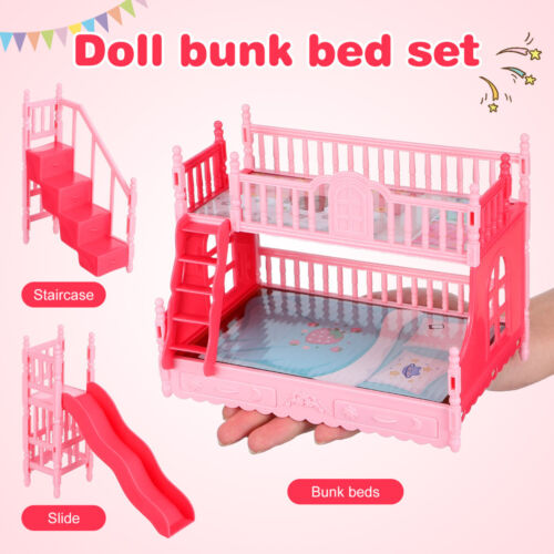 Pretend Play Game Small Double-deck Bed Doll Bunk Bed Decoration Doll Furniture - Picture 8 of 11