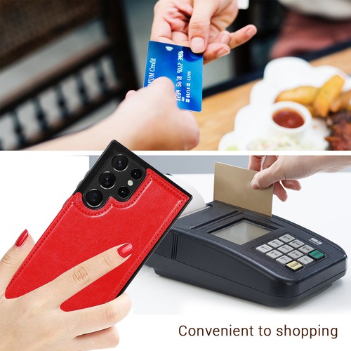 For Samsung Galaxy S25 Ultra/S24+/S23 Back Magnetic Wallet Leather Card Case - Photo 43 sur 73
