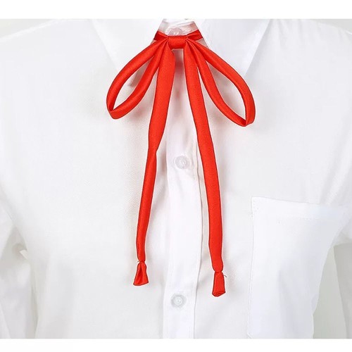 Solid Color Neck Tie Satin Bowtie Elegant JK Uniform Bow Tie Ladies Girl - Picture 9 of 17