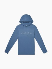 Calvin Klein Unisex Sleepwear Fade Logo Pullover Hoodie, Vintage Indigo, Large