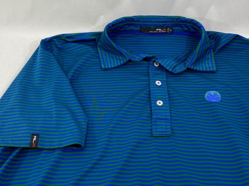 RLX Ralph Lauren The Concession Sh/Sleeve Polo Golf Shirt Blue Green Stripe XL - Picture 6 of 7