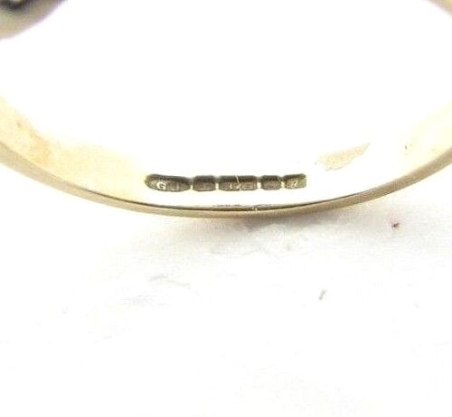 Ladies/Women's 9ct 9carat yellow gold trilogy ring set with diamonds, UK size L - Picture 6 of 7