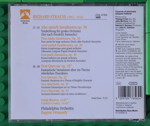 Richard Strauss - Also sprach Zarathustra - Don Quixote - Sony Classical - CD - Bild 2 von 4