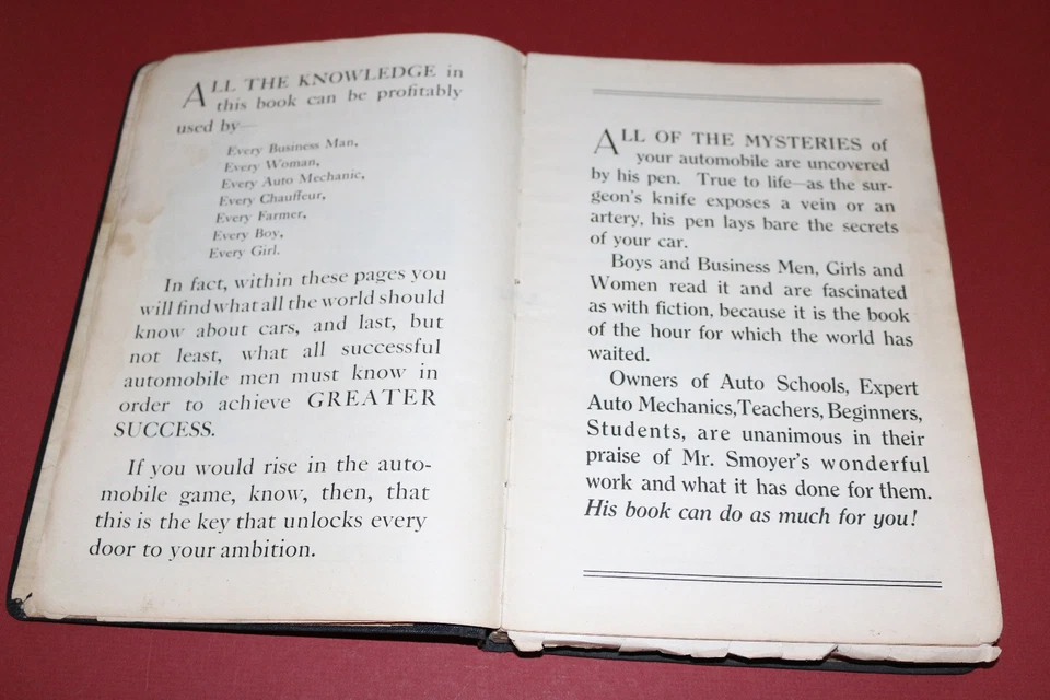 1918 Auto (Automobile) Repairing Simplified book by M.E. Smoyer RARE BOOK 4th ed - Image 4 of 4