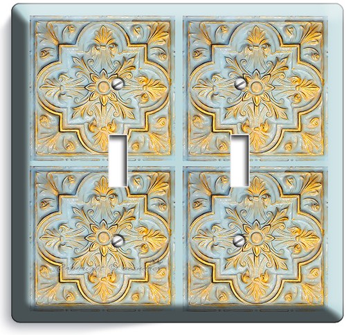 AZULEJO VICTORIANO PÁTINA AZUL RÚSTICO LooK INTERRUPTOR DE LUZ DE PARED PLACA DE SALIDA DECORACIÓN DE LA HABITACIÓN - Imagen 7 de 34