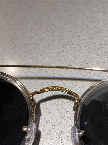 RAY-BAN ROUND DOUBLE BRIDGE RB3647N-COLOR BLACK/GOL LENS-51MM NEW 100% AUTHENTIC - Picture 5 of 8