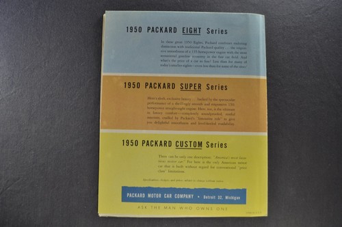 1950 Packard Brochure Folder Super 8 Custom Convertible Sedan Nice Original 50 - Picture 6 of 6