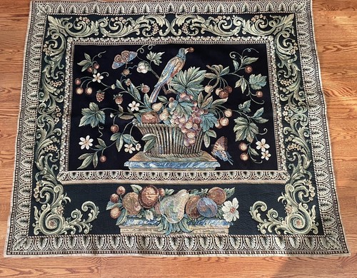 THE JAY III aka BASKET OF PLENTY BELGIUM WALL HANGING TAPESTRY 52X60