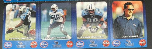 Tennessee Titans Coca Cola Kroger 16 Uncut Trading Card Set 1999 McNair - Picture 8 of 8