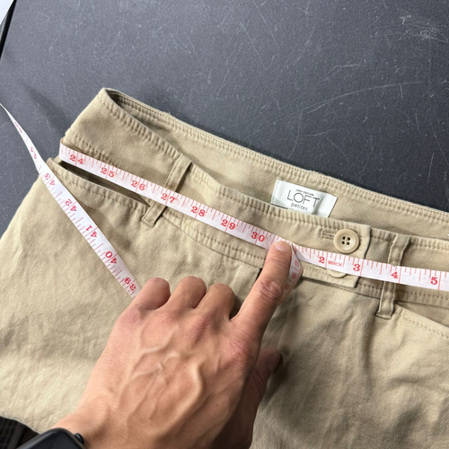 Pantalones para mujer LOFT Julie talla 2P beige elástico mezcla de algodón informales pierna recta - Imagen 9 de 9