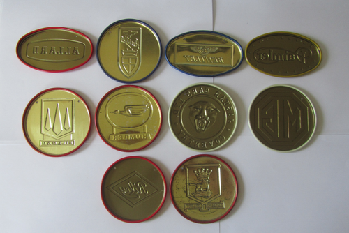 COMPLETE SET Of Ten (10) 1953 Wheaties BRITISH Metal Auto Emblems $50 - Picture 3 of 4