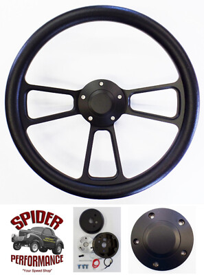 67 68 Pontiac GTO Firebird Steering Wheel Black and Billet 14" Shallow Dish 67 68 Pontiac GTO Firebird Steering Wheel Black and Billet 14" Shallow Dish
