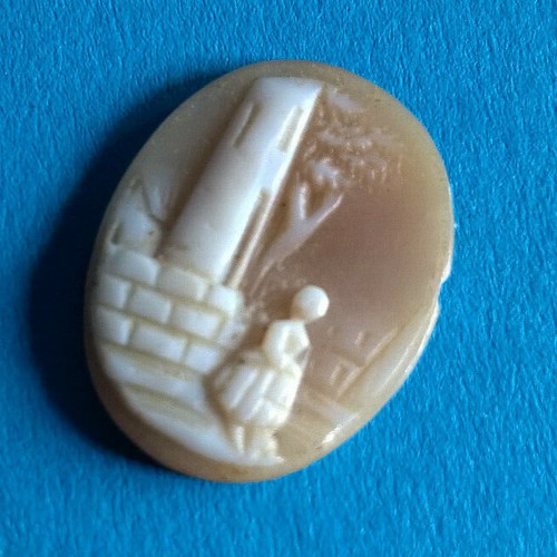 Vintage Camée Coquillage Scène à Sertir - Foto 1 di 2