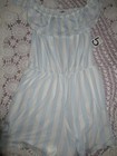 nwt Five Below blue white stripe short romper girl L ~ 16 free ship USA